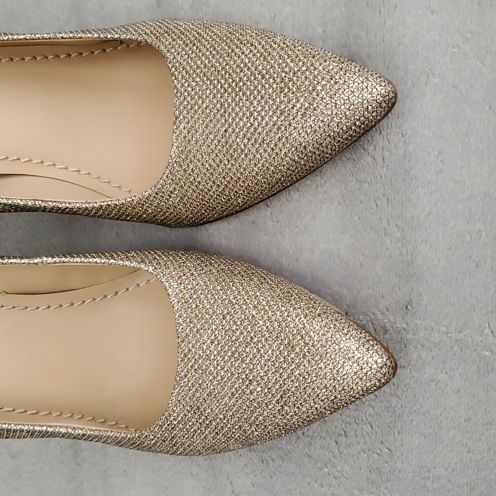 COACH Addie Gold Glitter Pointed Toe Pump Heels SIZE: 8.5B - Picture 6 of 12